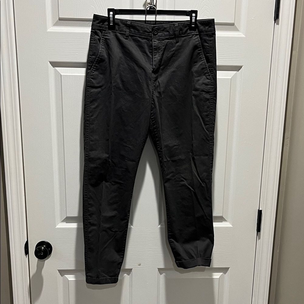 Eddie Bauer Women's Charcoal Straight Leg Chino Pants